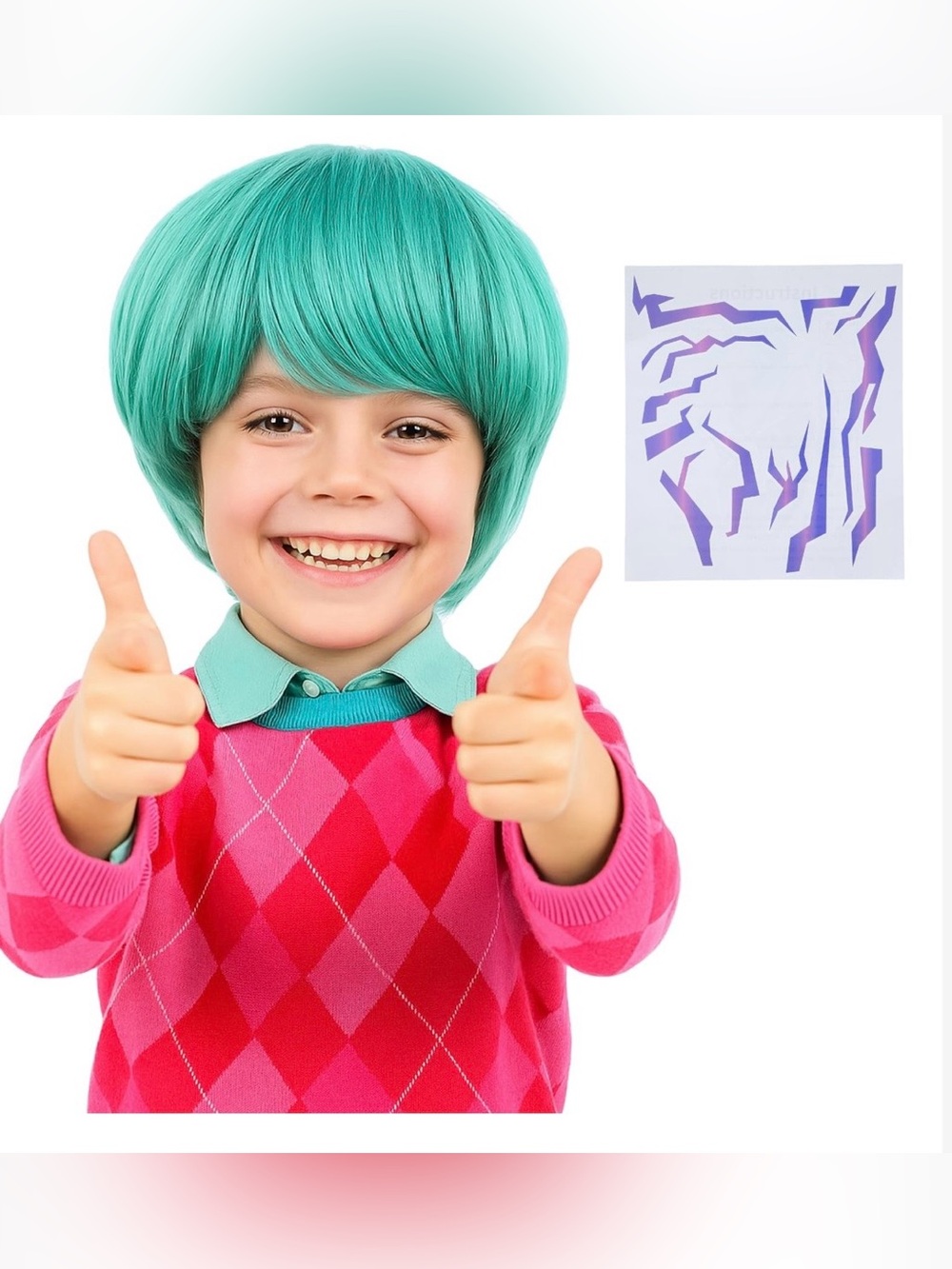 Kids Teal Costume Wig - Play & Dress-Up